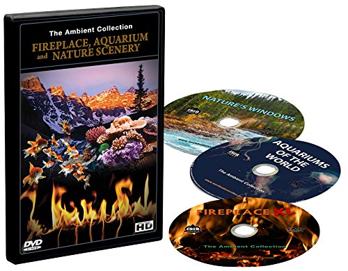 DVD Box Set - Fireplaces, Aquariums and Natural Scenery - 3 DVDs with Aquarium, Fireplace and Nature Landscapes Scenes