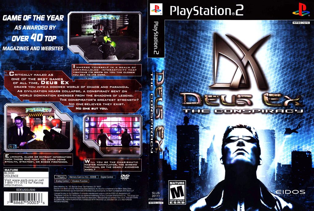 PS2 DEUS EX THE CONSPIRACY