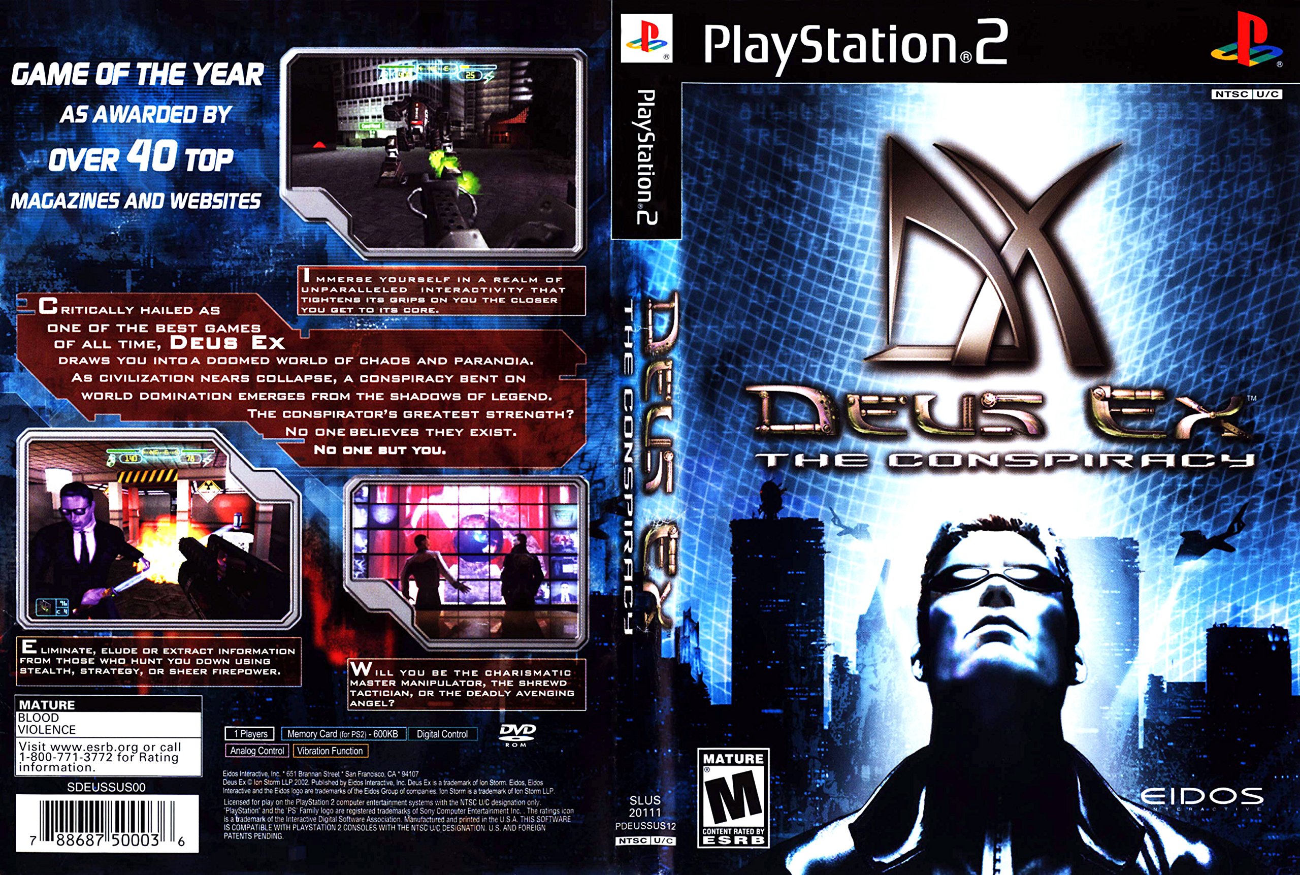 PS2 DEUS EX THE CONSPIRACY Loved Again Media
